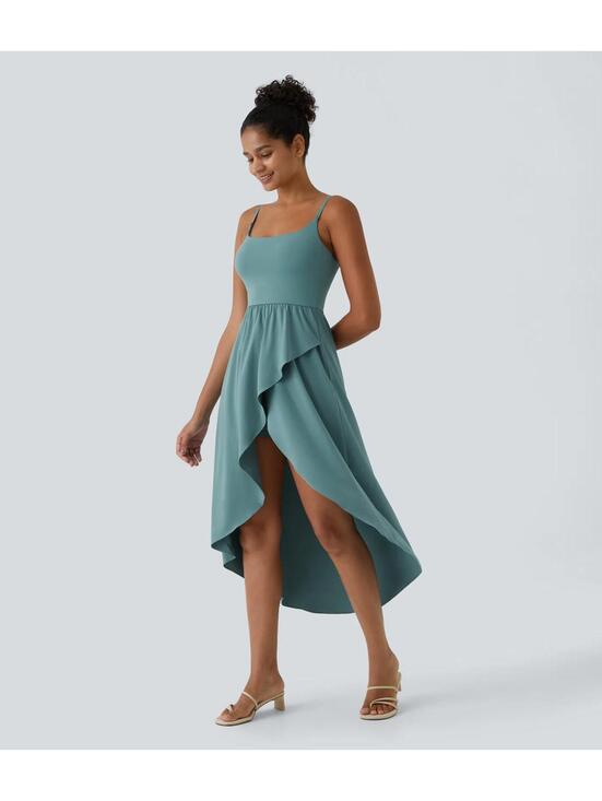 Halara Dresses & Skirts - NWT Halara Breezeful High Low 2-Piece Pocket Midi Dress Stone Blue XS